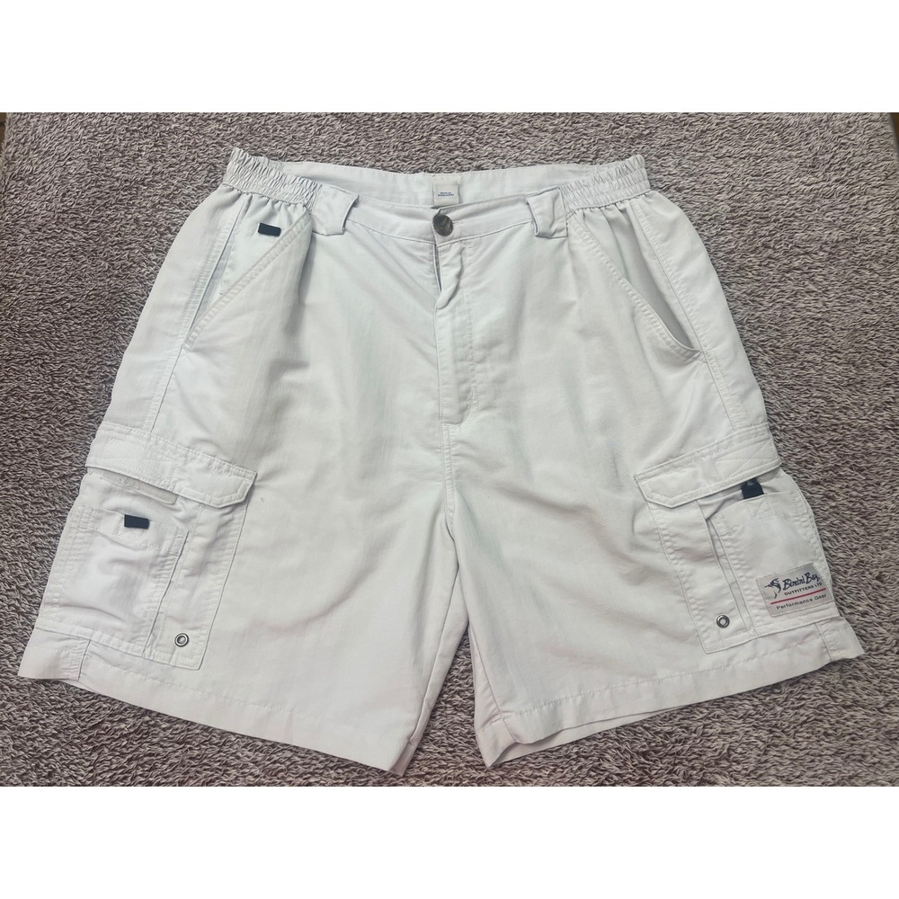 Bimini Bay Outfitters Mens 38 White Cargo Fishing Shorts Performance Gear